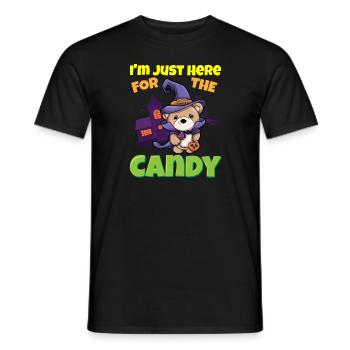Je suis juste ici pour la bête d’Halloween effrayante de bonbons - T-shirt homme - noir - Devant - AI Model Male 178 light (178cm)