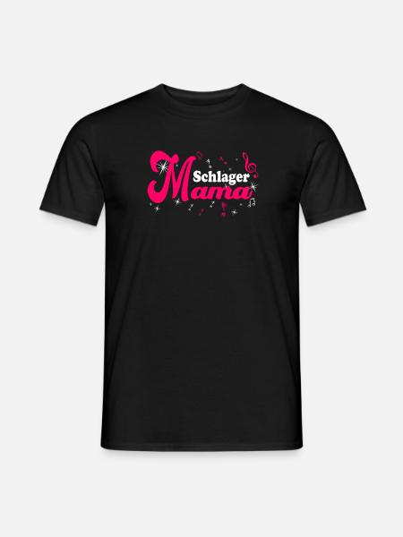 Schlager Mama Kostüm Schlagerparty Outfit - T-shirt herr - svart