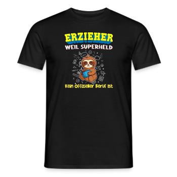 Erzieher Weil Superheld Kein Offizieller Beruf Ist - Männer T-Shirt - Schwarz - Vorne - AI Model Male 178 light (178cm)