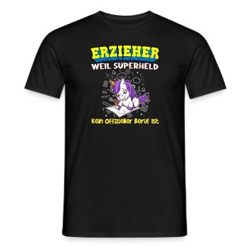 Erzieher Weil Superheld Kein Offizieller Beruf Ist - Männer T-Shirt - Schwarz - Vorne - AI Model Male 178 light (178cm)