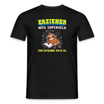 Erzieher Weil Superheld Kein Offizieller Beruf Ist - Männer T-Shirt - Schwarz - Vorne - AI Model Male 178 light (178cm)