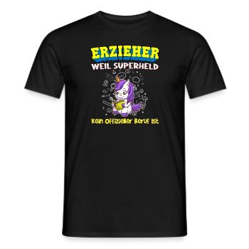 Erzieher Weil Superheld Kein Offizieller Beruf Ist - Männer T-Shirt - Schwarz - Vorne - AI Model Male 178 light (178cm)