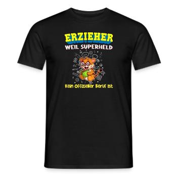Erzieher Weil Superheld Kein Offizieller Beruf Ist - Männer T-Shirt - Schwarz - Vorne - AI Model Male 178 light (178cm)