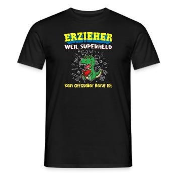 Erzieher Weil Superheld Kein Offizieller Beruf Ist - Männer T-Shirt - Schwarz - Vorne - AI Model Male 178 light (178cm)