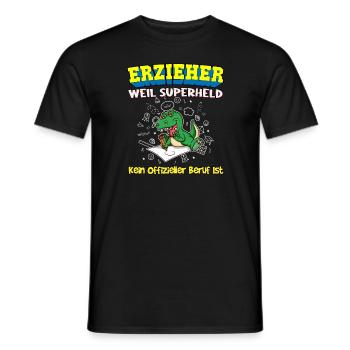 Erzieher Weil Superheld Kein Offizieller Beruf Ist - Männer T-Shirt - Schwarz - Vorne - AI Model Male 178 light (178cm)