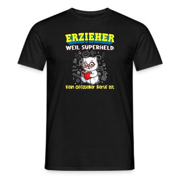 Erzieher Weil Superheld Kein Offizieller Beruf Ist - Männer T-Shirt - Schwarz - Vorne - AI Model Male 178 light (178cm)