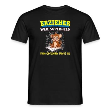 Erzieher Weil Superheld Kein Offizieller Beruf Ist - Männer T-Shirt - Schwarz - Vorne - AI Model Male 178 light (178cm)
