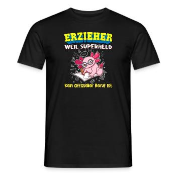 Erzieher Weil Superheld Kein Offizieller Beruf Ist - Männer T-Shirt - Schwarz - Vorne - AI Model Male 178 light (178cm)