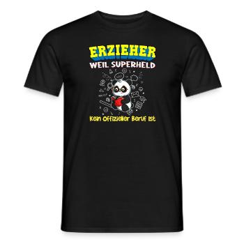 Erzieher Weil Superheld Kein Offizieller Beruf Ist - Männer T-Shirt - Schwarz - Vorne - AI Model Male 178 light (178cm)