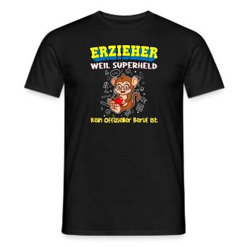 Erzieher Weil Superheld Kein Offizieller Beruf Ist - Männer T-Shirt - Schwarz - Vorne - AI Model Male 178 light (178cm)
