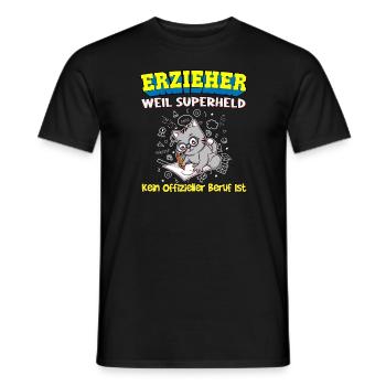 Erzieher Weil Superheld Kein Offizieller Beruf Ist - Männer T-Shirt - Schwarz - Vorne - AI Model Male 178 light (178cm)
