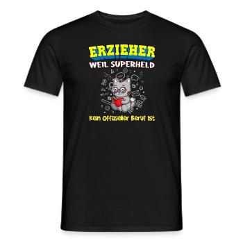 Erzieher Weil Superheld Kein Offizieller Beruf Ist - Männer T-Shirt - Schwarz - Vorne - AI Model Male 178 light (178cm)