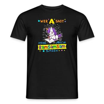Wer A Sagt Muss Auch Ramsamsam Sagen Kita Erzieher - Männer T-Shirt - Schwarz - Vorne - AI Model Male 178 light (178cm)