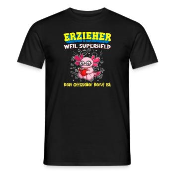 Erzieher Weil Superheld Kein Offizieller Beruf Ist - Männer T-Shirt - Schwarz - Vorne - AI Model Male 178 light (178cm)