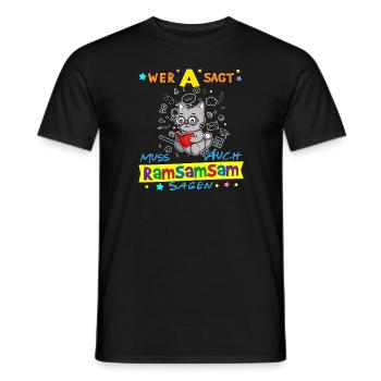 Wer A Sagt Muss Auch Ramsamsam Sagen Kita Erzieher - Männer T-Shirt - Schwarz - Vorne - AI Model Male 178 light (178cm)