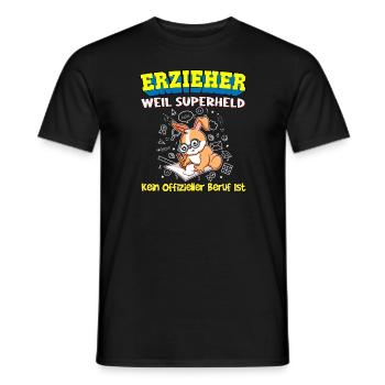 Erzieher Weil Superheld Kein Offizieller Beruf Ist - Männer T-Shirt - Schwarz - Vorne - AI Model Male 178 light (178cm)