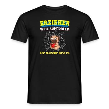 Erzieher Weil Superheld Kein Offizieller Beruf Ist - Männer T-Shirt - Schwarz - Vorne - AI Model Male 178 light (178cm)