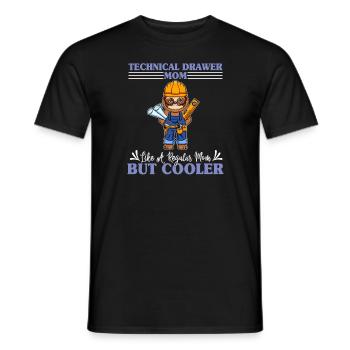 Technical Drawer Mom Like A Regualr Mom But Cooler - Männer T-Shirt - Schwarz - Vorne - AI Model Male 178 light (178cm)
