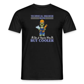Technical Drawer Mom Like A Regualr Mom But Cooler - Männer T-Shirt - Schwarz - Vorne - AI Model Male 178 light (178cm)