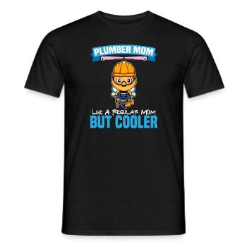 Maman plombière comme une maman régulière mais plus cool - T-shirt homme - noir - Devant - AI Model Male 178 light (178cm)
