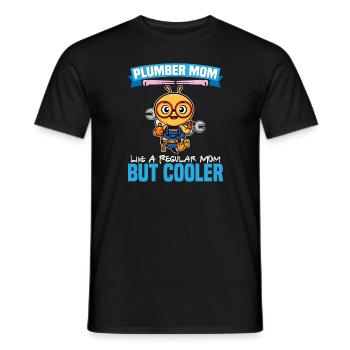 Maman plombière comme une maman régulière mais plus cool - T-shirt homme - noir - Devant - AI Model Male 178 light (178cm)