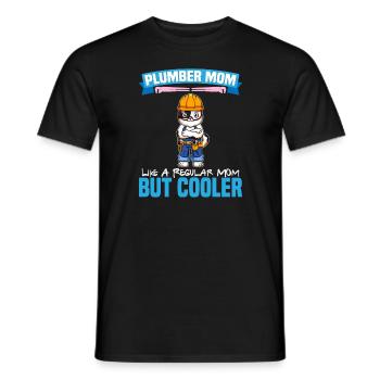 Maman plombière comme une maman régulière mais plus cool - T-shirt homme - noir - Devant - AI Model Male 178 light (178cm)