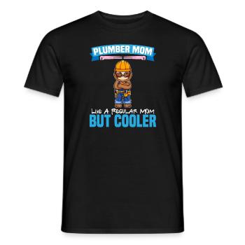 Maman plombière comme une maman régulière mais plus cool - T-shirt homme - noir - Devant - AI Model Male 178 light (178cm)