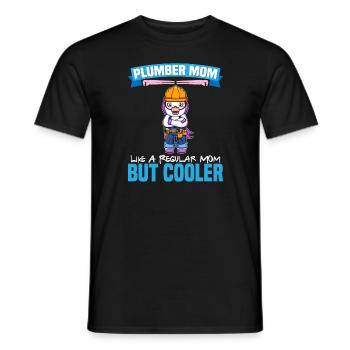 Maman plombière comme une maman régulière mais plus cool - T-shirt homme - noir - Devant - AI Model Male 178 light (178cm)