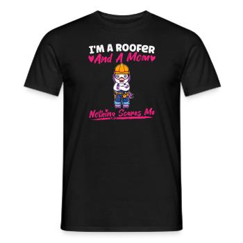 Je suis couvreur et maman rien ne me fait peur - T-shirt homme - noir - Devant - AI Model Male 178 light (178cm)