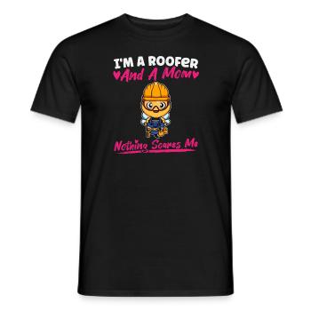 Je suis couvreur et maman rien ne me fait peur - T-shirt homme - noir - Devant - AI Model Male 178 light (178cm)