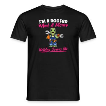 Je suis couvreur et maman rien ne me fait peur - T-shirt homme - noir - Devant - AI Model Male 178 light (178cm)