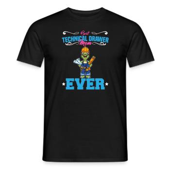 Best Technical Drawer Mom Ever Funny Archtect Gift - Männer T-Shirt - Schwarz - Vorne - AI Model Male 178 light (178cm)