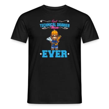Best Technical Drawer Mom Ever Funny Archtect Gift - Männer T-Shirt - Schwarz - Vorne - AI Model Male 178 light (178cm)