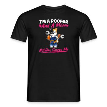 Je suis couvreur et maman rien ne me fait peur - T-shirt homme - noir - Devant - AI Model Male 178 light (178cm)