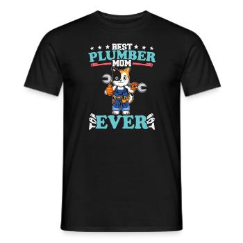 Meilleure maman plombier de tous les temps Artisanat de technicien en plomberie - T-shirt homme - noir - Devant - AI Model Male 178 light (178cm)