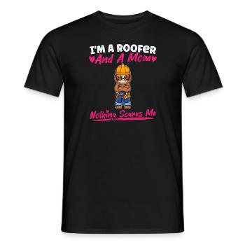 Je suis couvreur et maman rien ne me fait peur - T-shirt homme - noir - Devant - AI Model Male 178 light (178cm)