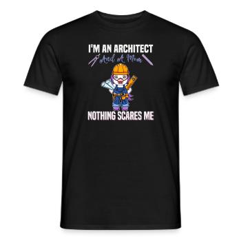 I'm An Architect And A Mom Nothing Scares Me - Männer T-Shirt - Schwarz - Vorne - AI Model Male 178 light (178cm)