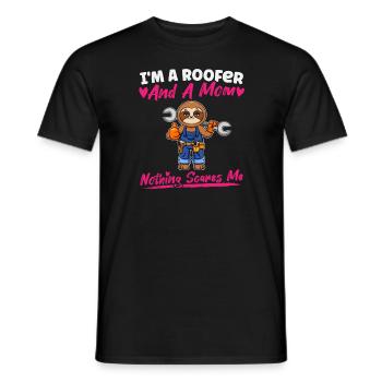 Je suis couvreur et maman rien ne me fait peur - T-shirt homme - noir - Devant - AI Model Male 178 light (178cm)