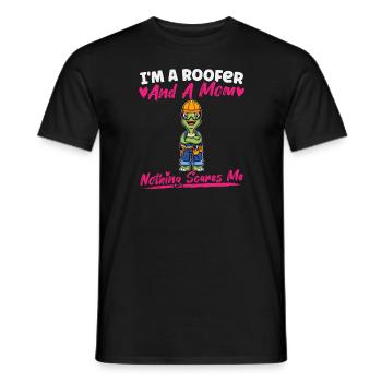 Je suis couvreur et maman rien ne me fait peur - T-shirt homme - noir - Devant - AI Model Male 178 light (178cm)