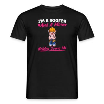 Je suis couvreur et maman rien ne me fait peur - T-shirt homme - noir - Devant - AI Model Male 178 light (178cm)