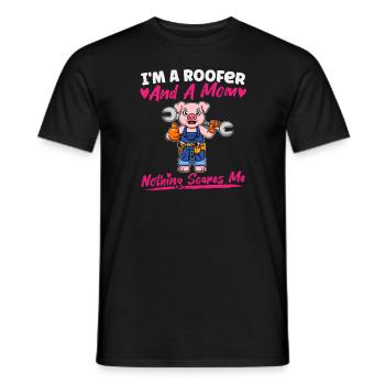 Je suis couvreur et maman rien ne me fait peur - T-shirt homme - noir - Devant - AI Model Male 178 light (178cm)