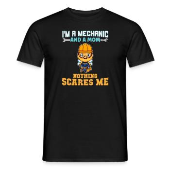 I'm A Mechanic And A Mom Nothing Scares Me - Männer T-Shirt - Schwarz - Vorne - AI Model Male 178 light (178cm)