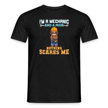I'm A Mechanic And A Mom Nothing Scares Me - Männer T-Shirt - Schwarz - Vorne - AI Model Male 178 light (178cm)