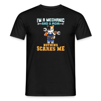I'm A Mechanic And A Mom Nothing Scares Me - Männer T-Shirt - Schwarz - Vorne - AI Model Male 178 light (178cm)