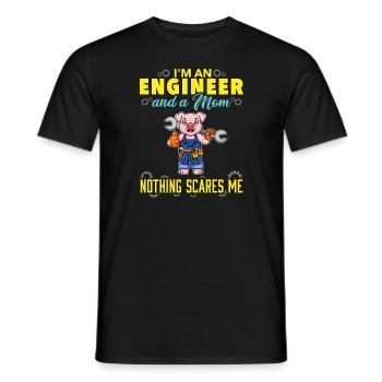 I'm An Engineer And A Mom Nothing Scares Me - Men's T-Shirt - black - Front - AI Model Male 178 light (178cm)