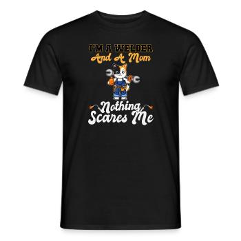 I'm A Welder And A Mom Nothing Scares Me - Men's T-Shirt - black - Front - AI Model Male 178 light (178cm)