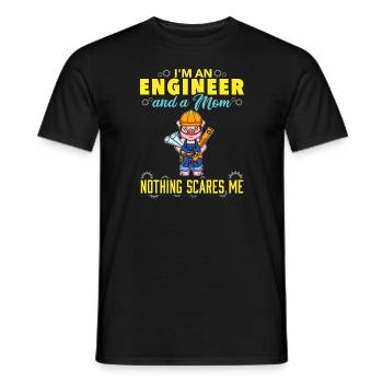 I'm An Engineer And A Mom Nothing Scares Me - Men's T-Shirt - black - Front - AI Model Male 178 light (178cm)