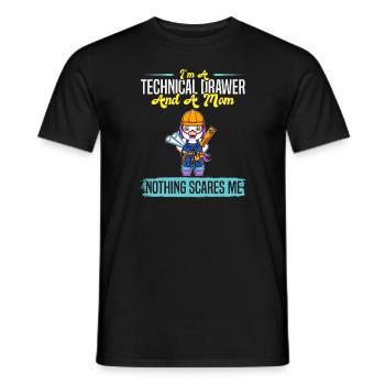 I'm A Technical Drawer And A Mom Nothing Scares Me - Männer T-Shirt - Schwarz - Vorne - AI Model Male 178 light (178cm)
