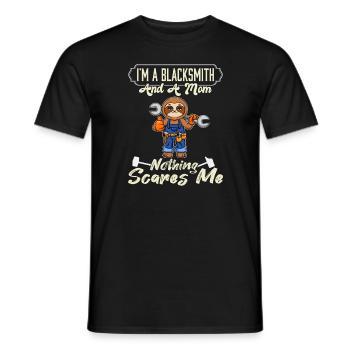 Je suis un forgeron et une maman rien ne me fait peur - T-shirt homme - noir - Devant - AI Model Male 178 light (178cm)