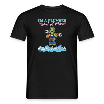 I'm A Plumber And A Mom Nothing Scares Me - Männer T-Shirt - Schwarz - Vorne - AI Model Male 178 light (178cm)